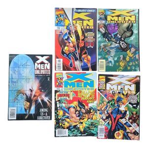 Assorted X-Men Unlimited Comic Books, 5 Books 1993 1997 1999
